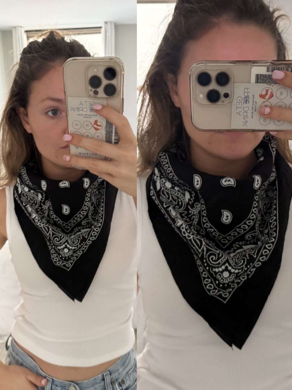 Free People Black Bandana Scarf